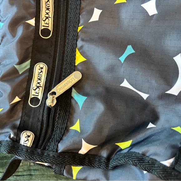 Lesportsac Gray and Blue Patterned Messenger Bag - Picture 2 of 9